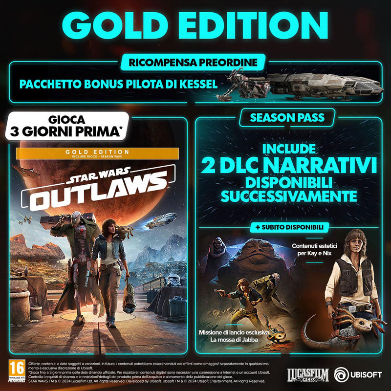 Star Wars Outlaws Gold Edition Playstation 5 Edizione Italiana [PRE-ORDINE] (9058952020304)