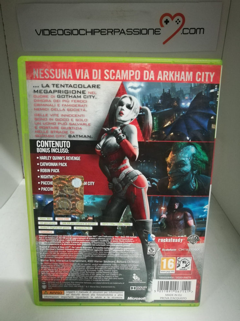 BATMAN ARKAM CITY XBOX 360 (usato garantito)(versione italiano) (6738044485686)