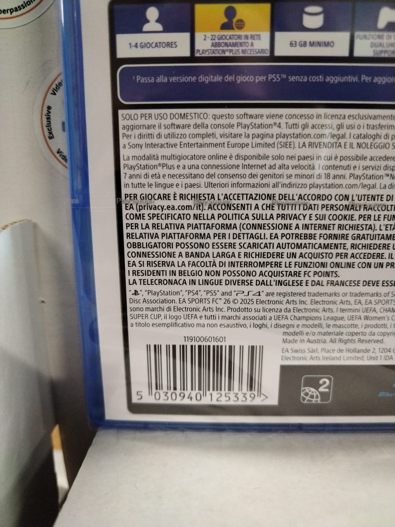 EA SPORTS FC 26 Playstation 4 Edizione Italiana (10149097144656)