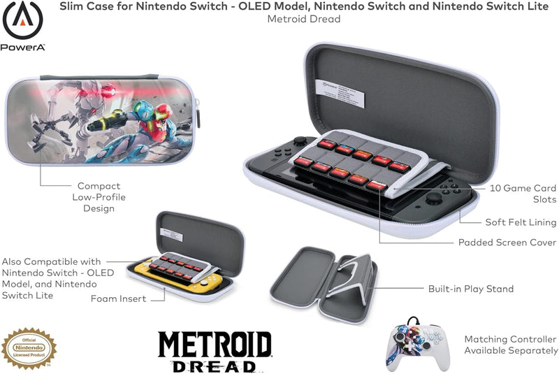 Custodia sottile PowerA per Nintendo Switch modello OLED, Nintendo Switch e Nintendo Switch Lite - Metroid Dread (9537613300048)