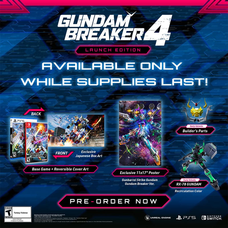 Gundam Breaker 4 Launch Edition Nintendo Switch - Edizione Americana (9565923017040) (9565923705168)