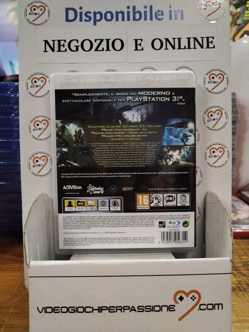 CALL OF DUTY 4 MODERN WARFARE PS3 (usato garantito)(completamente in italiano)