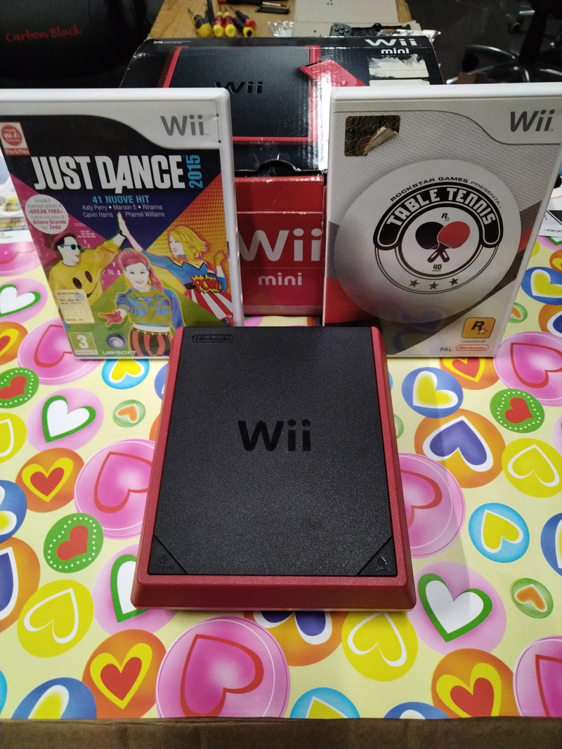 NINTENDO WII MINI ROSSA (usato garantito)(+ 2 GIOCHI ) (9699594928464)