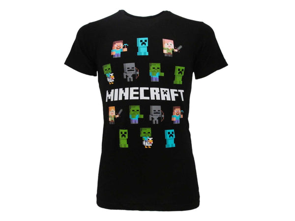 T-Shirt Minecraft - Tutti i Personaggi 100% Cotone (4599149297718)