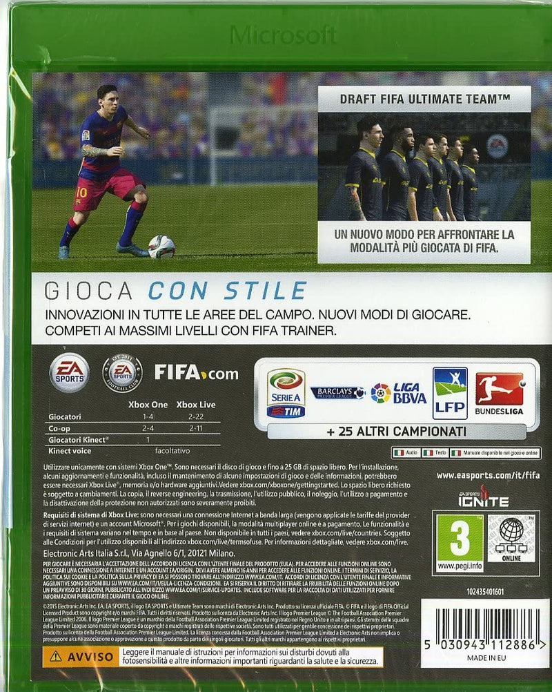 FIFA 16 XBOX ONE (versione italiana) (4656990191670)