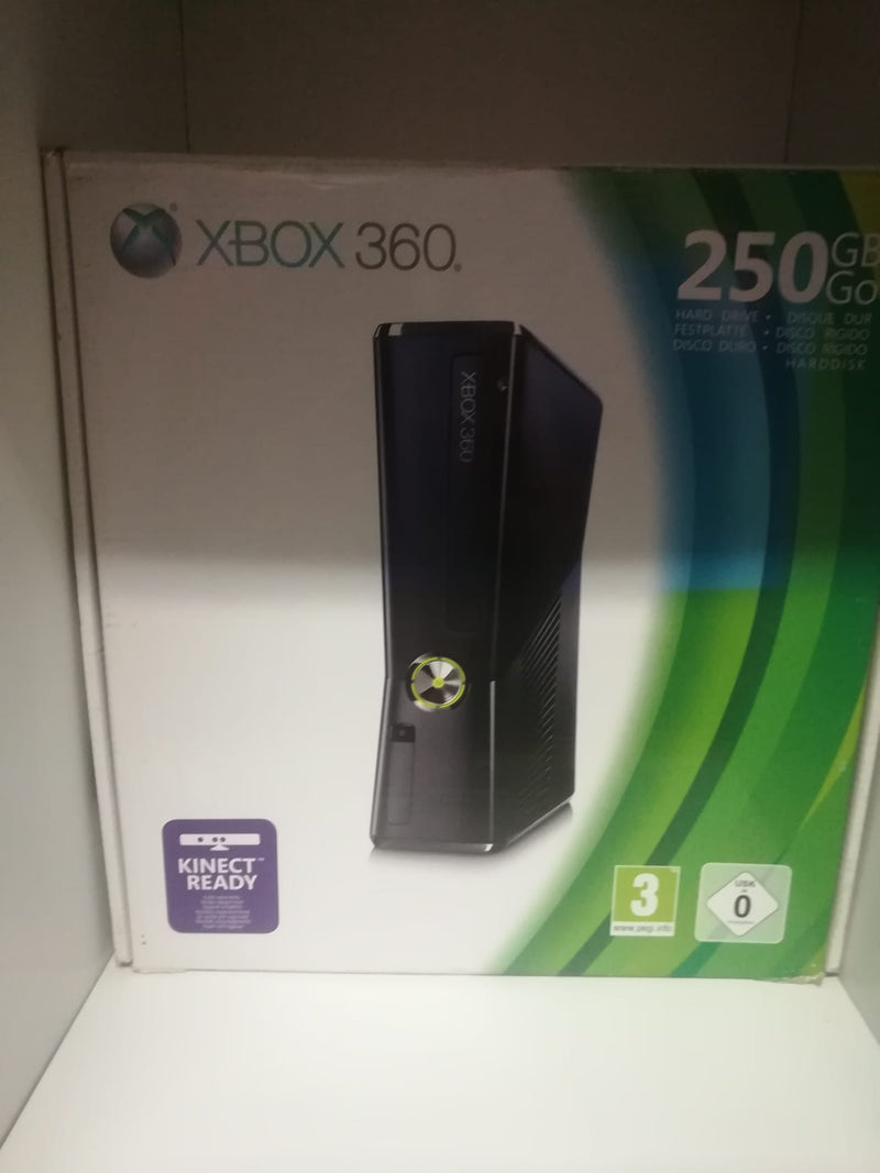 XBOX 360 SLIM NERO LUCIDO -250 GB /GO (usato garantito)(completa di tutto) (4735113986102)