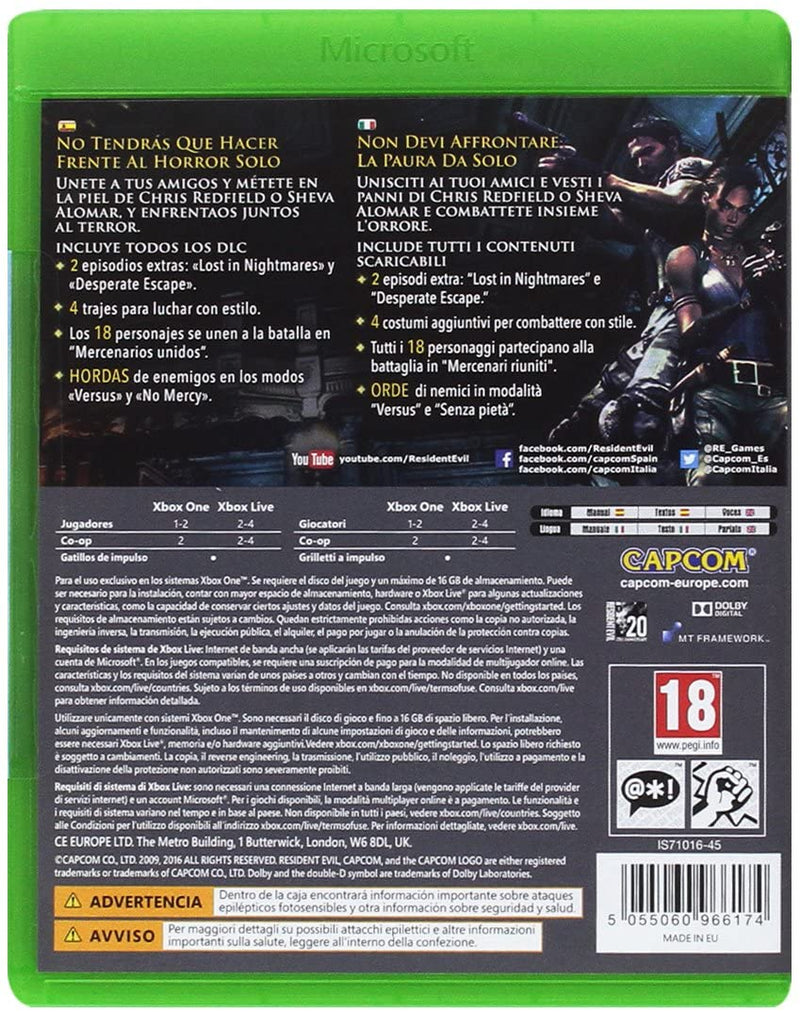 RESIDENT EVIL 5 XBOX ONE (versione italiana) (4656945954870)