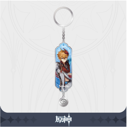 Genshin Impact Character Drawing Card Metal Keychain: Tartaglia aka Childe (8043904401710)