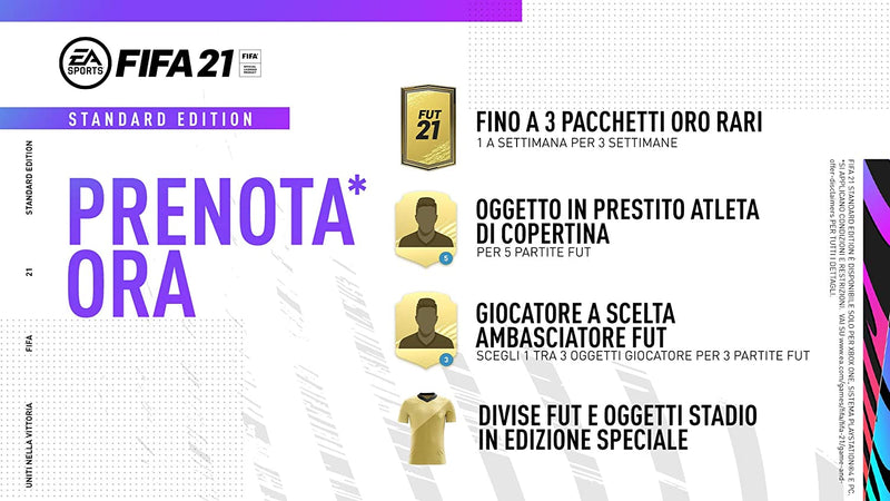 FIFA 21 STANDARD EDITION Playstation 4 Edizione Italiana (4599645798454)