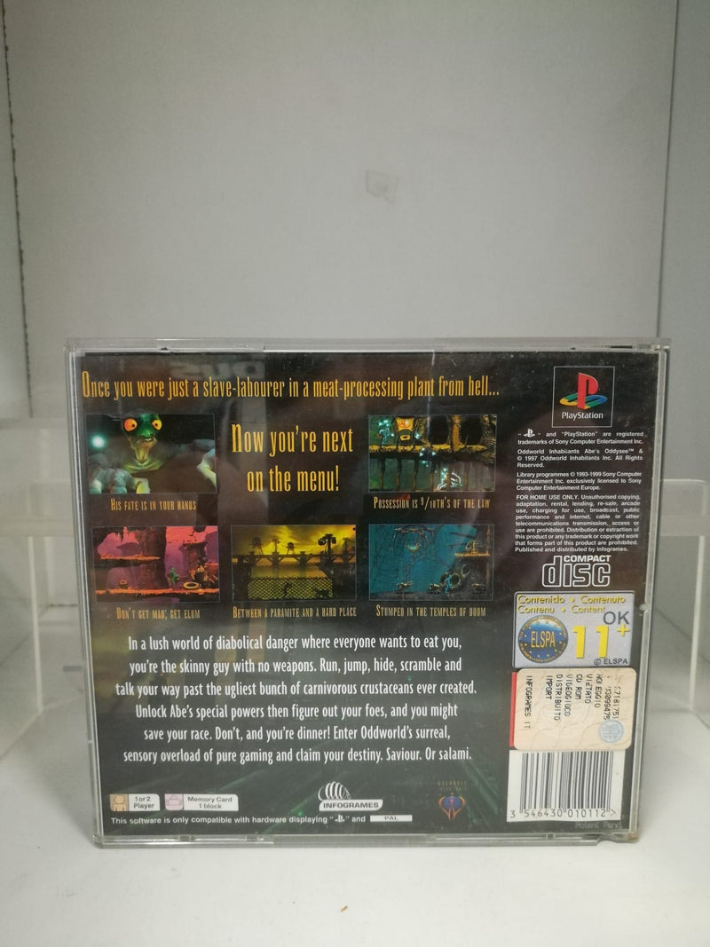 ODDWORLD: ABE'S ODDYSEE PS1 (usato garantito)(manca manuale e la prima copertina) (6622310006838)