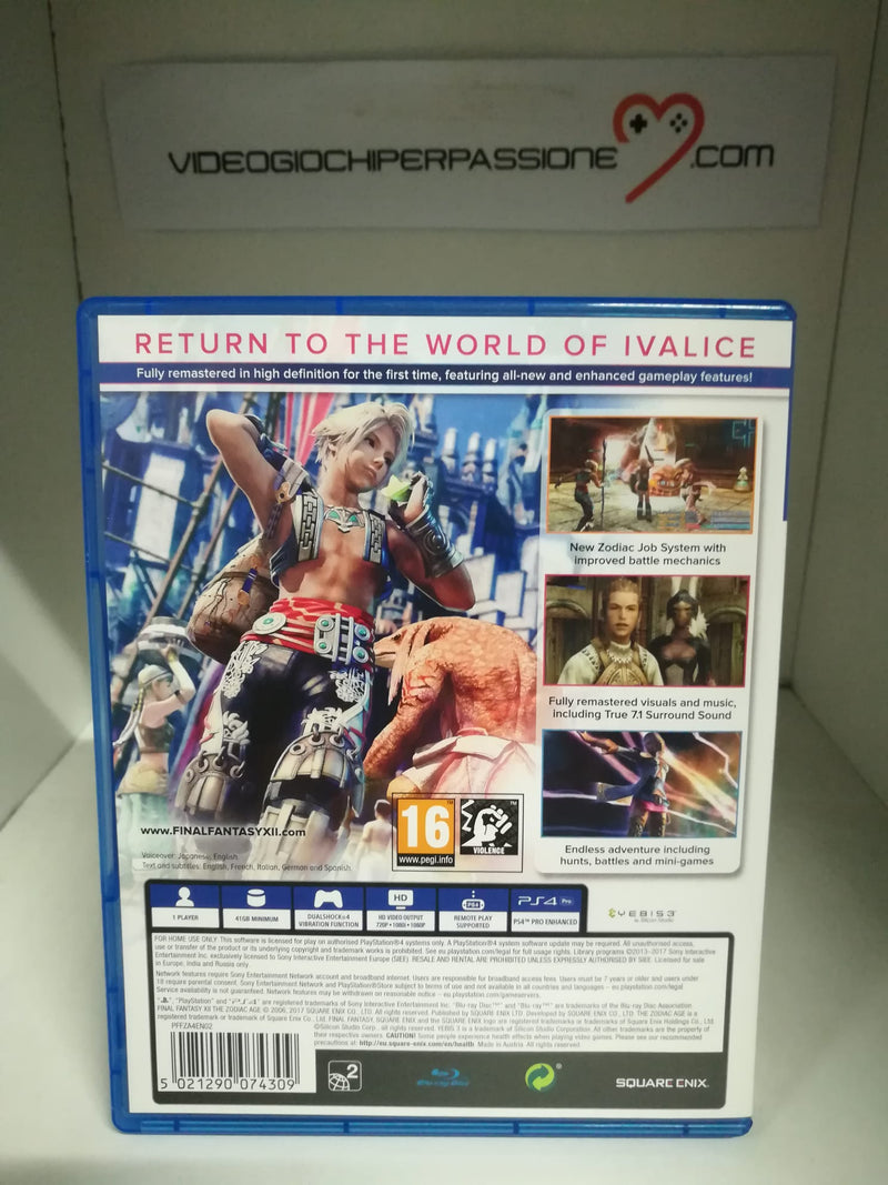 FINAL FANTASY XII 12 THE ZODIAC AGE PS4 (usato garantito) (6752768032822)