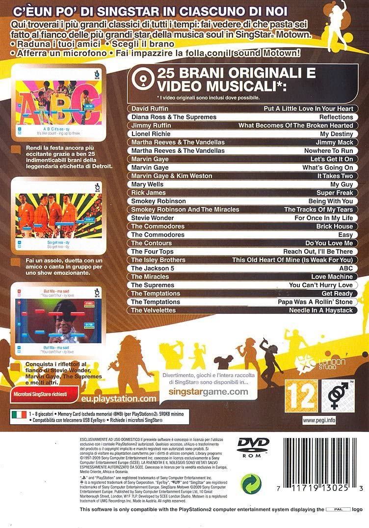 SING STAR MOTOWN PS2 (versione italiana) (4679782039606)