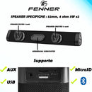 FENNER Cassa Bluetooth portatile 10W durata batteria 2/3h MicroSD AUX RADIO FM USB Speaker Bluetooth 5.0 (6822537691190)