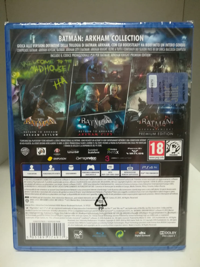 BATMAN ARKHAM COLLECTION PS4 (versione italiana) (6623365300278)