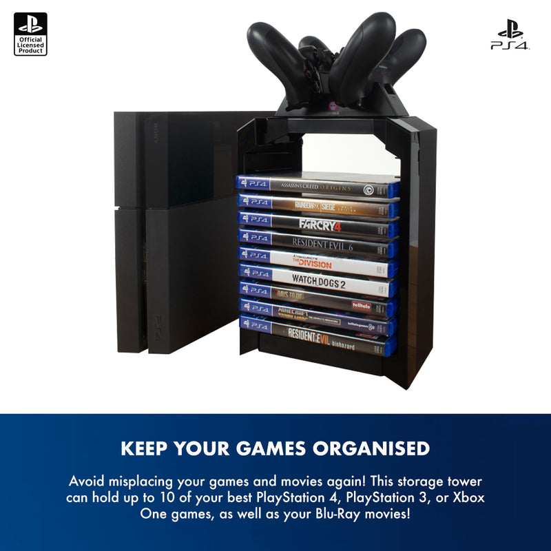 Torre di giochi ufficiale Sony PlayStation 4 / PS4 e caricatore doppio (6660778262582)