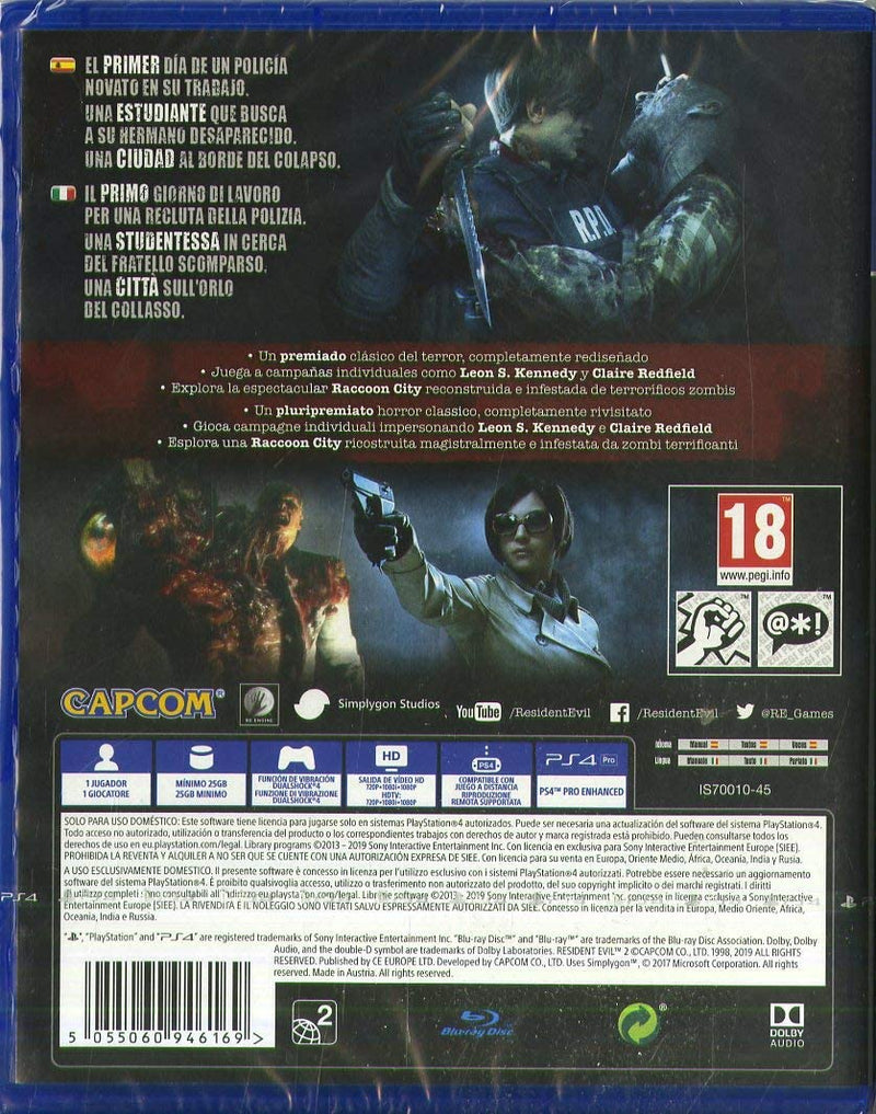RESIDENT EVIL 2 PS4 (versione italiana)