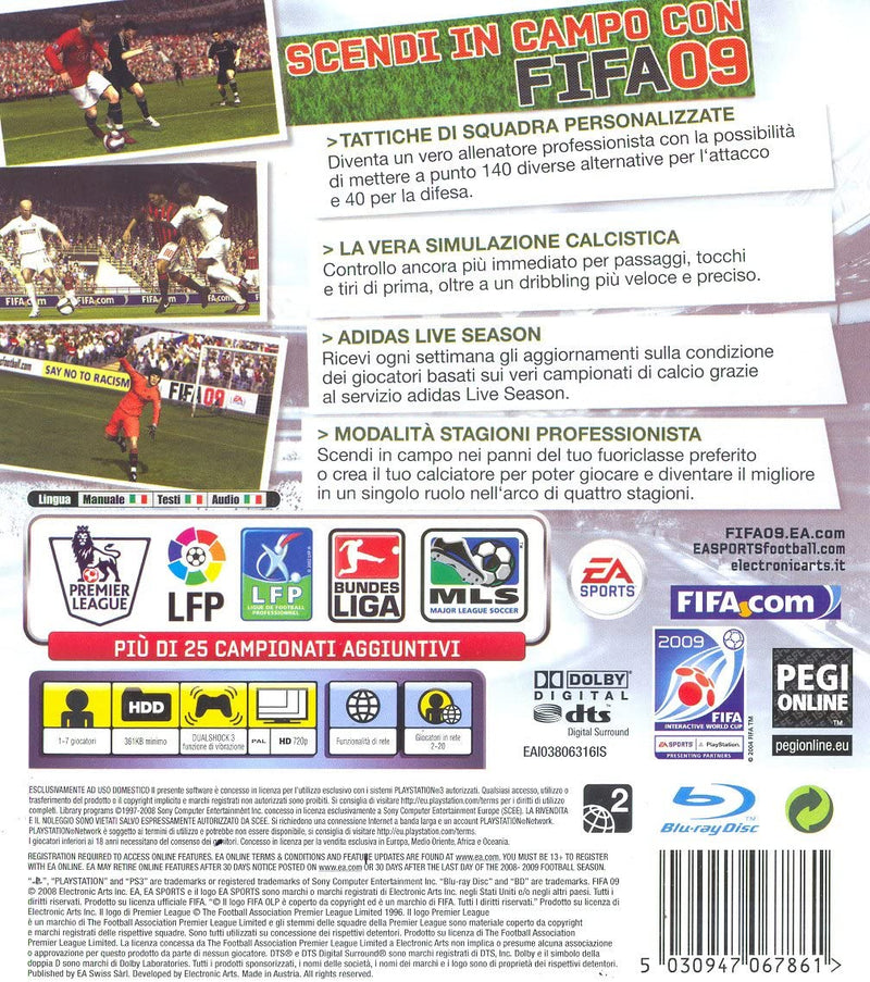 FIFA 09 PS3 (usato garantito)(versione italiano) (4803362586678)