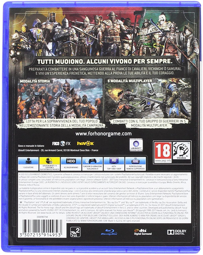 FOR HONOR PS4 (versione italiana) (4643082207286)