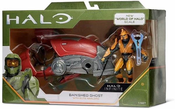 HALO INFINITE FIGURE "world of halo" BANISHED GHOST- WITH ELITE WARLORD (6788815454262)