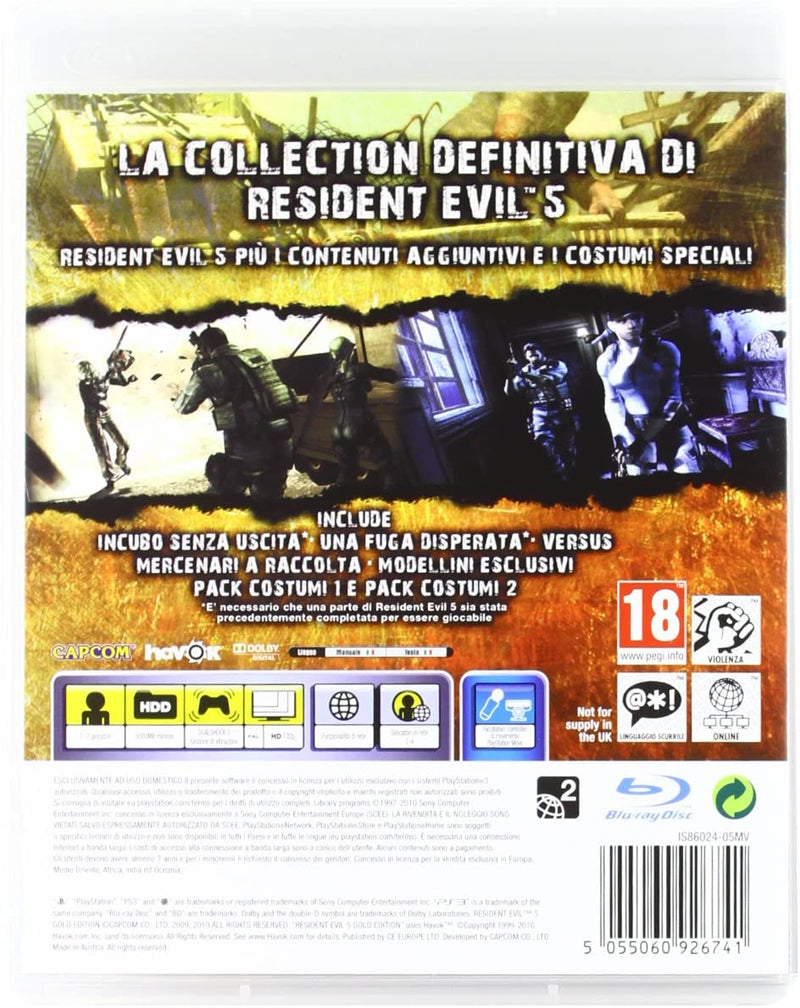 RESIDENT EVIL 5 GOLD EDITION PS3 (4602186530870)