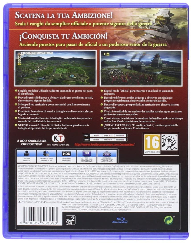 NOBUNAGA'S AMBITION: SPHEREOF INFLUENCE -ASCENSION PS4 (versione italiana) (4643182608438)