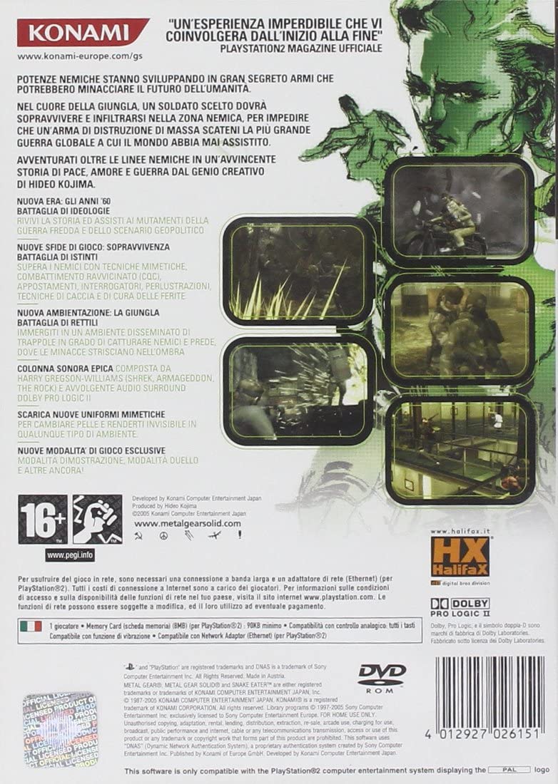 METAL GEAR SOLID 3 :SNAKE EATER PS2 (4597167456310)