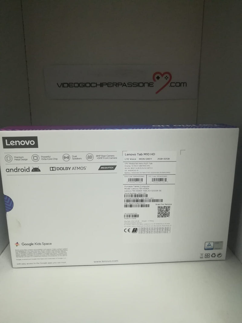 Lenovo Tab M10 HD (2nd Gen) Tablet - Display 10.1" HD (nuovo) (6694172295222)