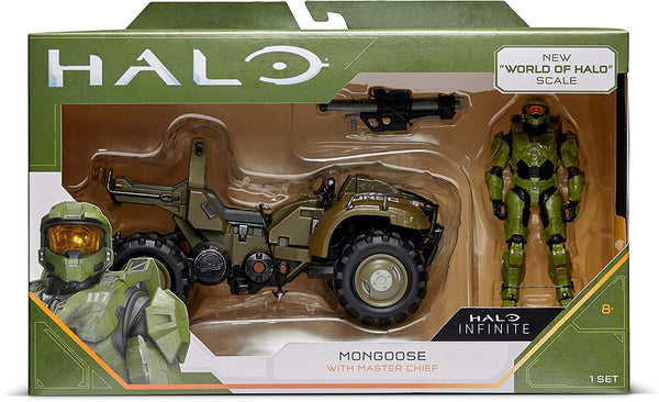 HALO INFINITE FIGURE "World of Halo" Mongoose Vehicle con Master Chief (6788813684790)