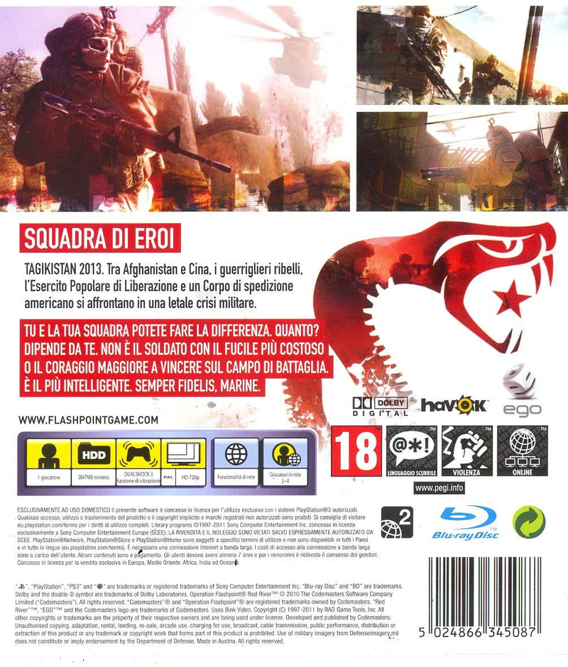 OPERATION FLASHPOINT RED RIVER PS3 (versione italiana) (4909066027062)