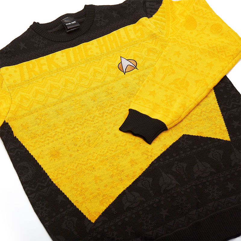 Maglione ufficiale di Star Trek 'Trek The Halls' giallo -  Ugly Sweater (8001043562798)