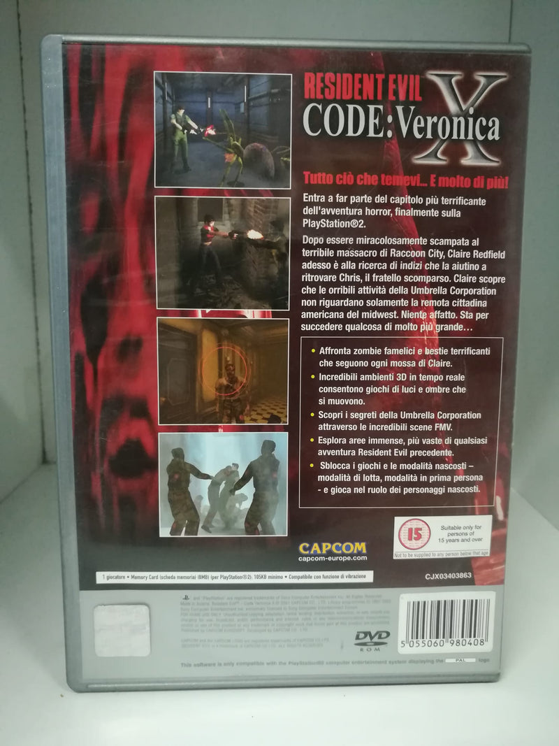 RESIDENT EVIL - CODE - VERONICA SLPM-65022 ORIGINAL PS2 5304 - Corre Que Ta  Baratinho