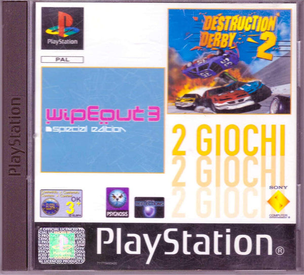 WIPEOUT 3 SPECIAL  EDITION - DESTRUCTION DERBY 2 PS1 (versione italiana) (4661667168310)