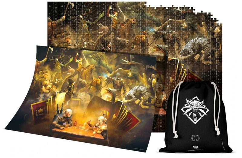 PUZZLE 1000 P.- THE WITCHER +POSTER+BEG COTTONE (4763201306678)