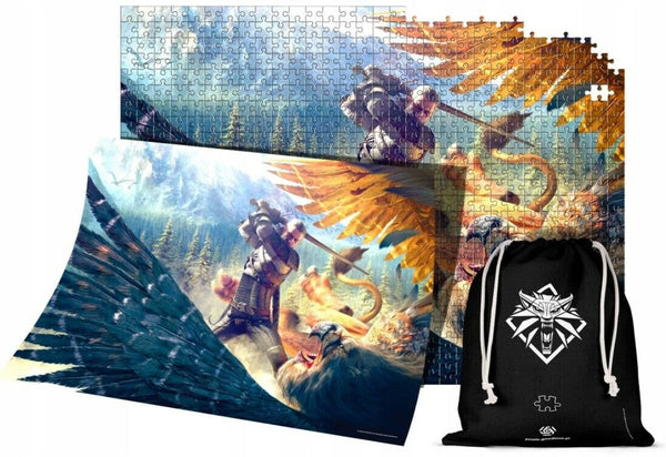 PUZZLE 1000 P. - THE WITCHER + POSTER+BEG COTTONE (4763166244918)