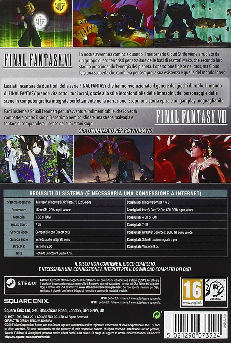 FINAL FANTASY VII/ FINAL FANTASY VIII DOUBLE PACK EDITION PC (versione italiana) (4659634012214)