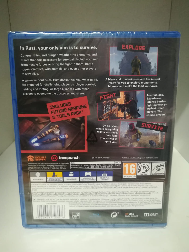 Rust Day One Edition Playstation 4 Edizione Inglese (6565484691510)