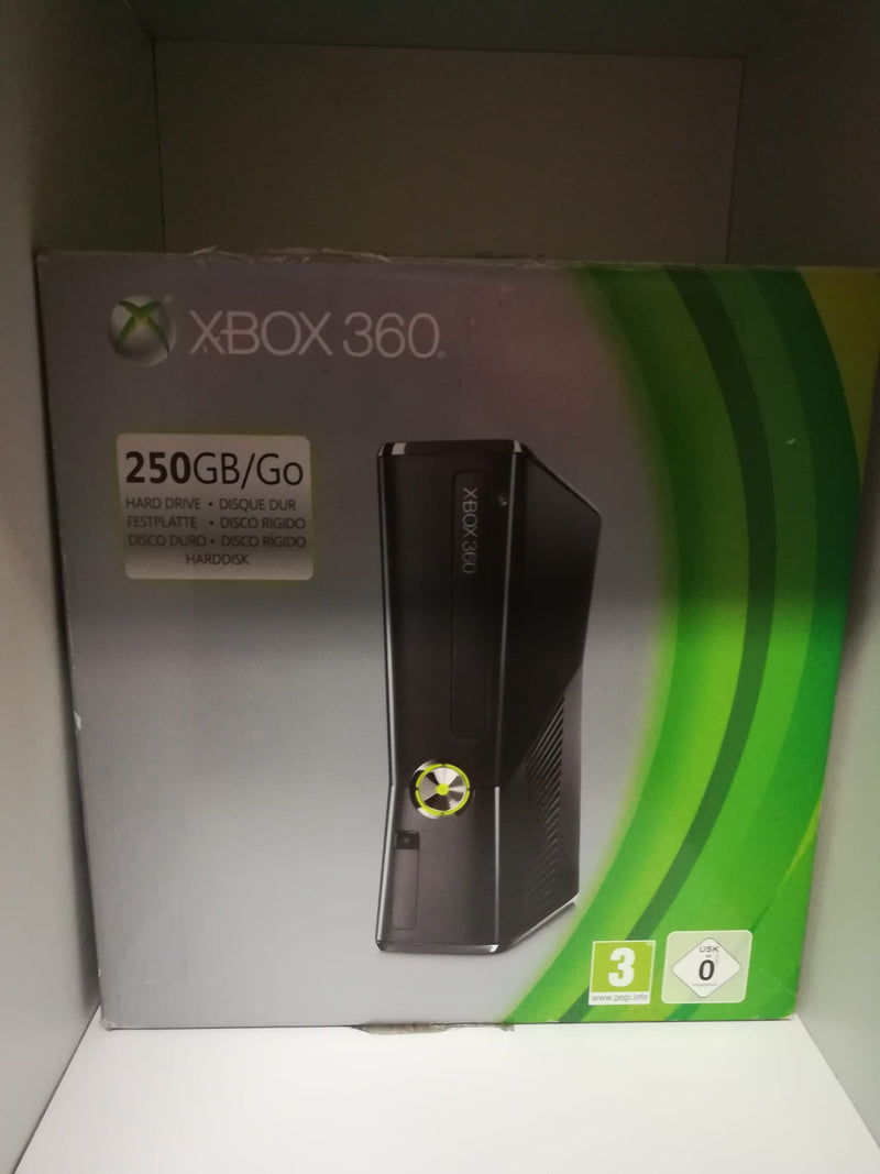 XBOX 360 SLIM NERO OPACO 250 GB/GO (usato garantito)(completa di tutto) (4734637801526)